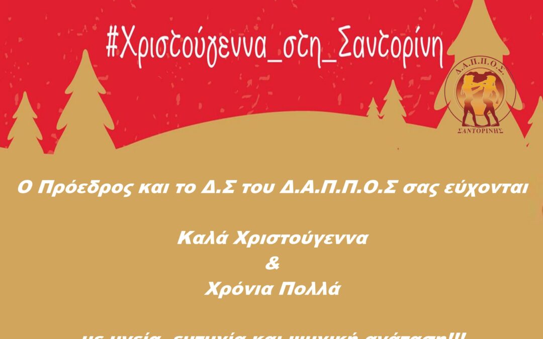 Καλές γιορτές από τον Δ.Α.Π.Π.Ο.Σ